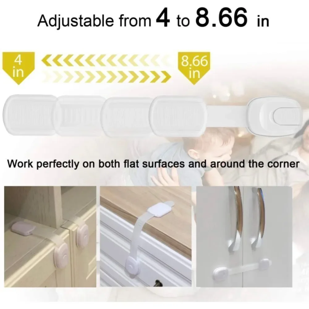 Betertek Cabinet Child Safety Locks And Extra Adhesive Set of 10